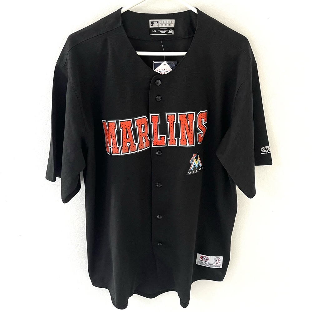 NWT MLB True Fan Miami Marlins Baseball Jersey, Size: Large